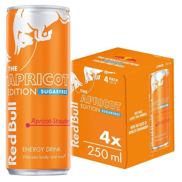 Red Bull Energy Drink Sugar Free Apricot Edition Apricot and Strawberry 4 x 250ml