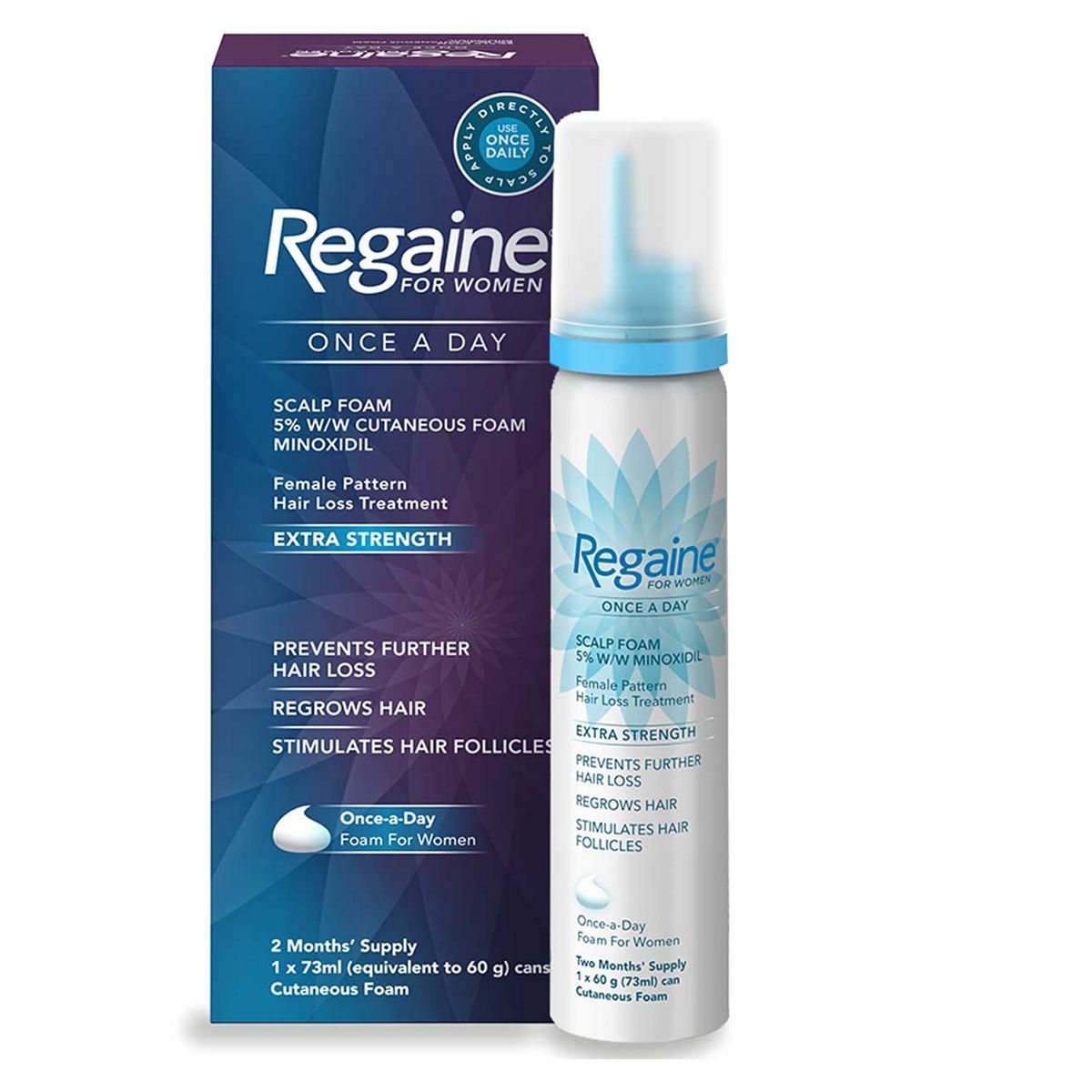 Regaine For Women Extra Strength Scalp Foam 5% W/W Cutaneous Foam - 2 Month Supply