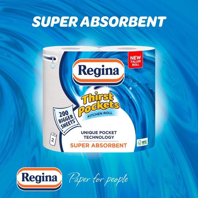 Regina Thirst Pockets Kitchen Roll 2 per pack