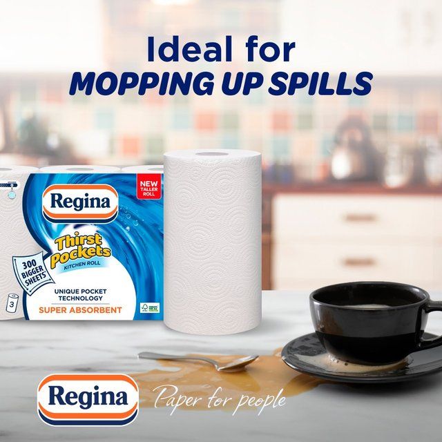 Regina Thirst Pockets Kitchen Roll 3 per pack