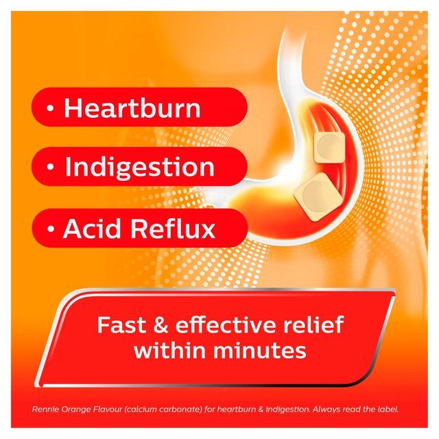 Rennie Orange Heartburn & Indigestion Relief Tablets 24 per pack