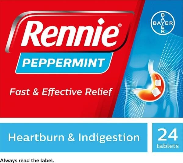 Rennie Peppermint Heartburn & Indigestion Relief 24 Tablets