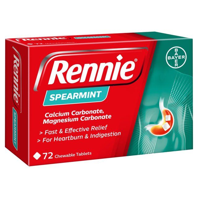 Rennie Spearmint Heartburn & Indigestion Relief Tablets 72 per pack