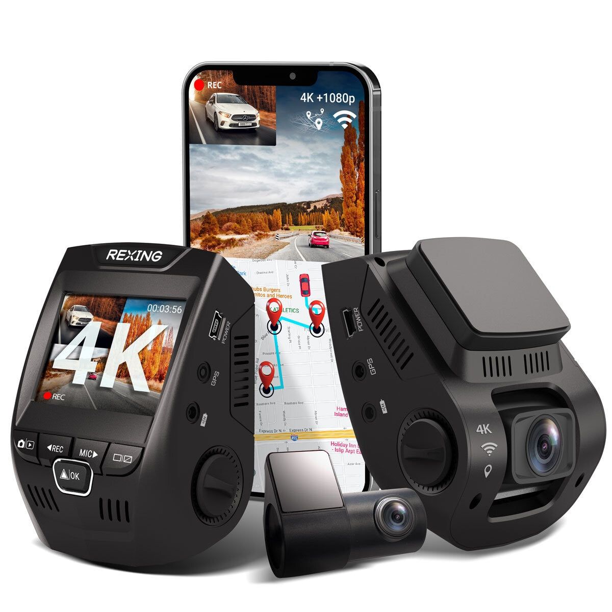 Rexing V1PGW-4k Dual Channel Dash Cam