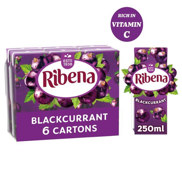 Ribena Blackcurrant Juice Cartons 6 x 250ml