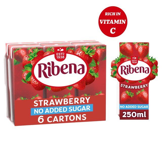 Ribena Stawberry Juice Cartons 6 x 250ml