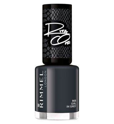 Rimmel London 60 Seconds Rita Ora Shades of Black Nail Polish Girl in Grey