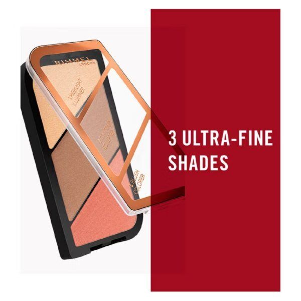 Rimmel Sculpting Highlighter Palette, Coral Glow, 18.5g