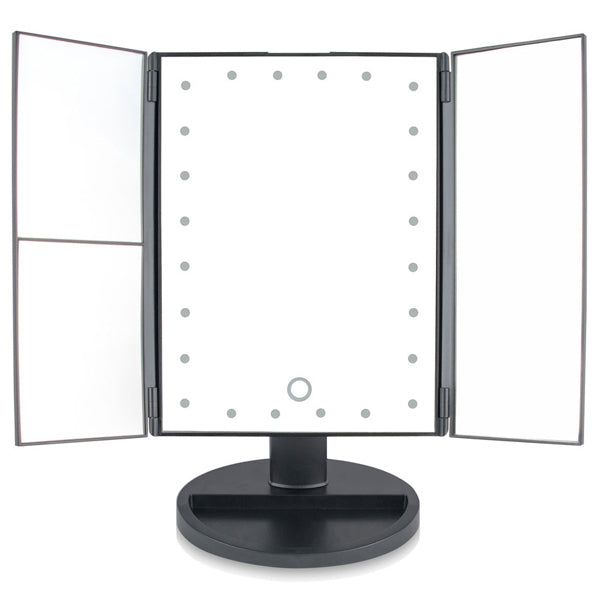 Rio 24 LED Touch Dimmable Makeup Magnification Mirror- Black