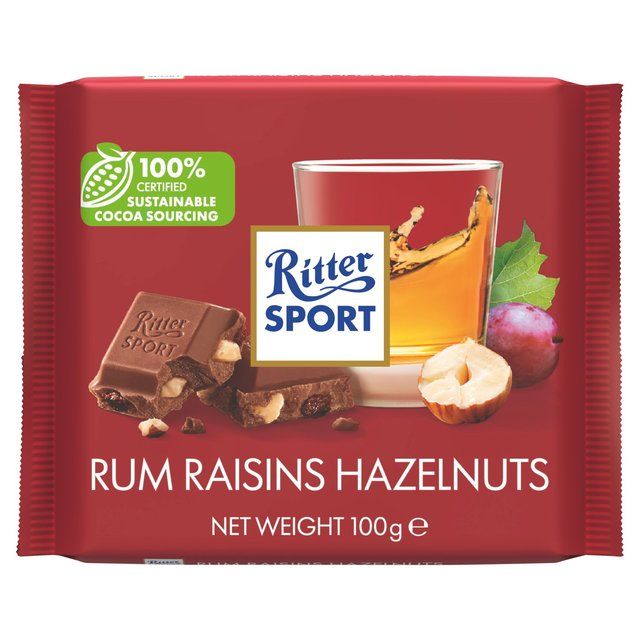 Ritter Sport Rum Raisin & Hazelnuts Milk Chocolate 100g