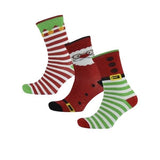 RJM Mens Christmas Cotton Socks (Pack Of 3) (7-11) Elf/Santa/Elf / 0.15EA