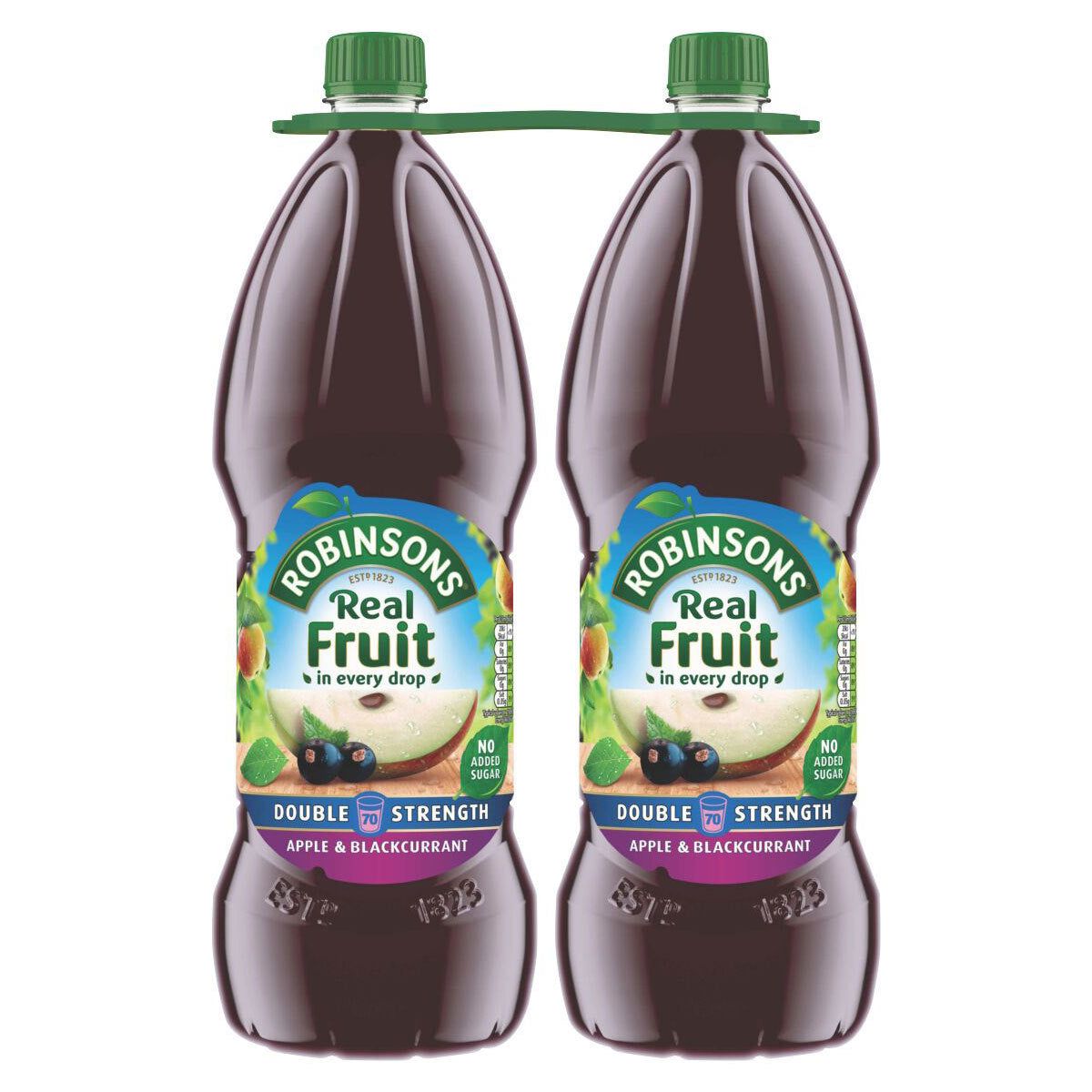 Robinsons Real Fruit Double Strength Apple & Blackcurrant Squash, 2 x 1.75L