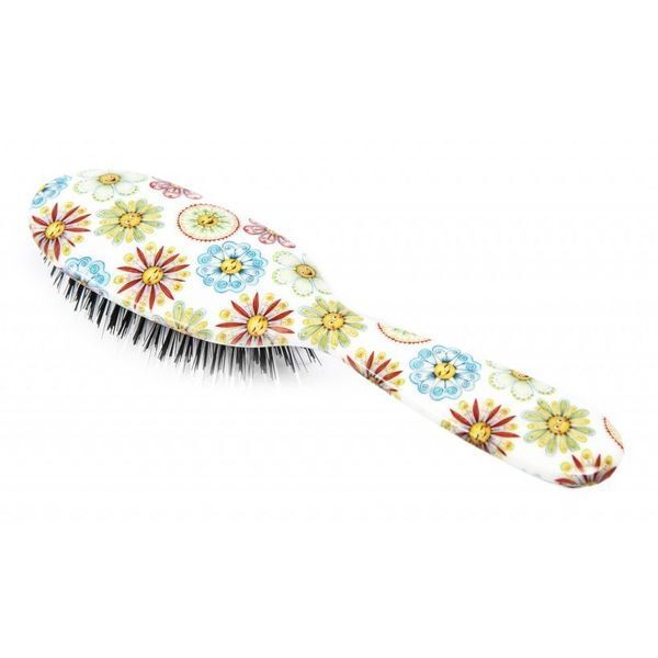 Rock & Ruddle Flower Face Small Synthetic Bristle Hairbrush