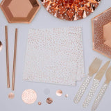 Rose Gold Dots Napkins 16 per pack