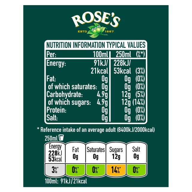 Rose's Lime Juice Cordial 1L