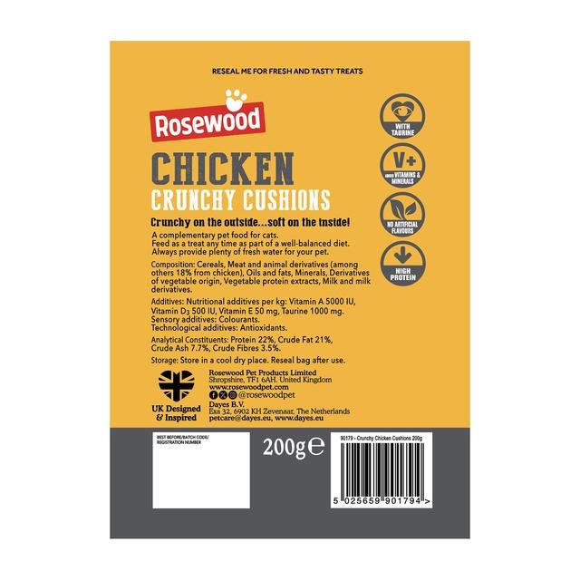 Rosewood Crunchy Chicken Cat Cushions Value Pack 200g