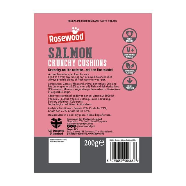 Rosewood Crunchy Salmon Cat Cushions Value Pack 200g