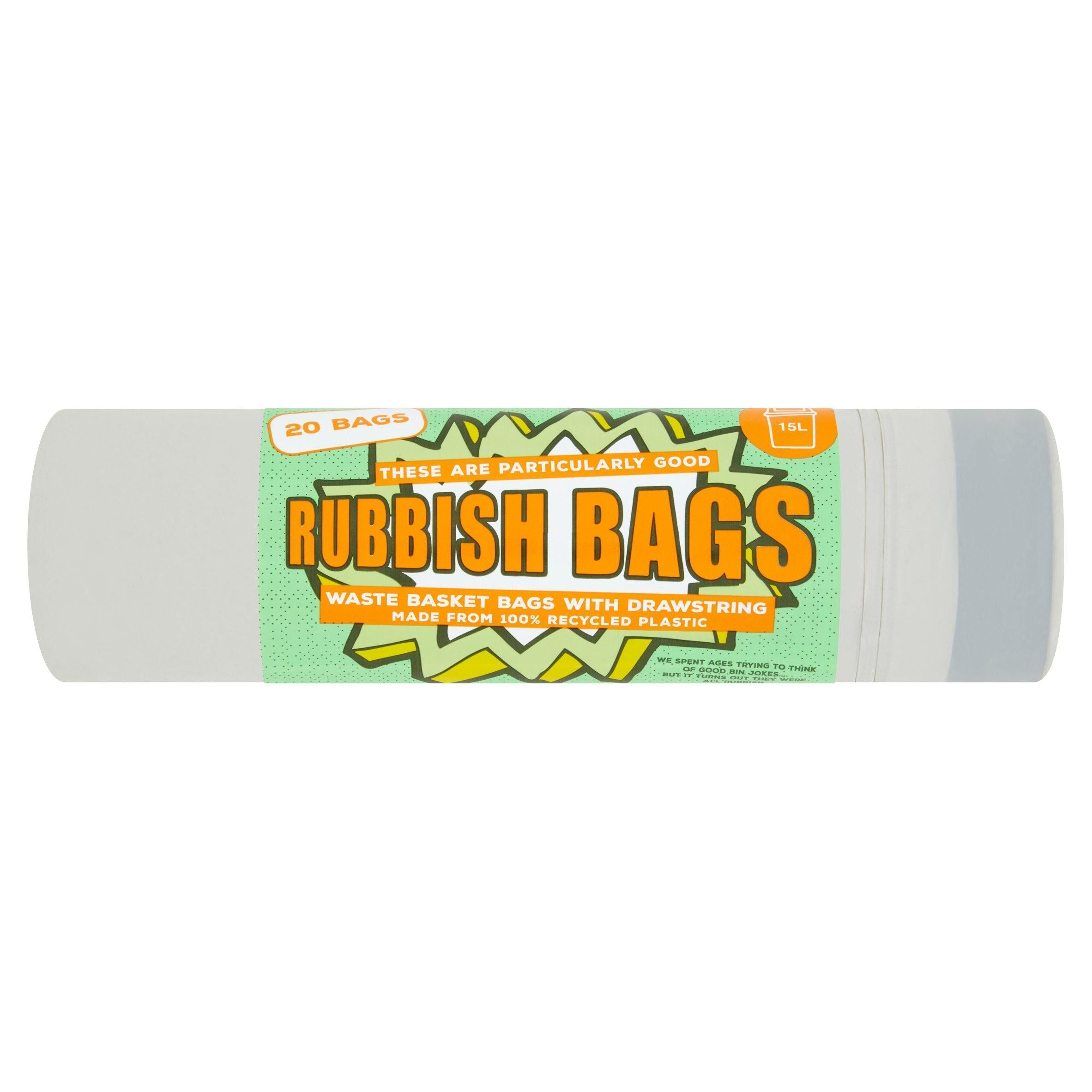 Rubbish Bags Waste Basket Bags with Drawstring 15L x20