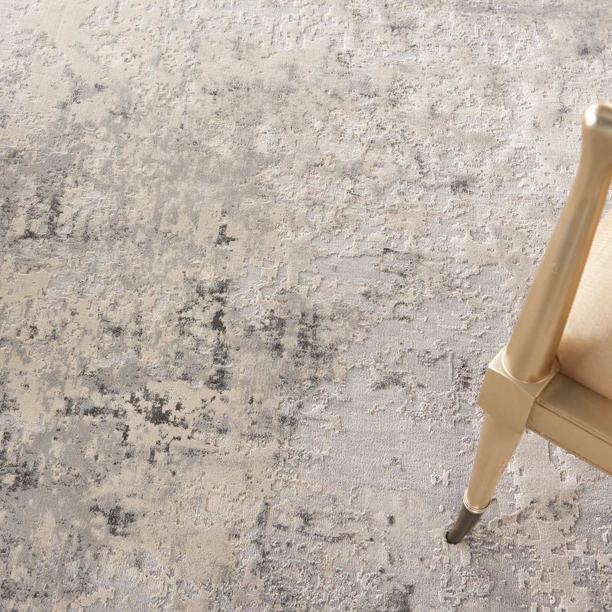 Rustic Textures Mottled Grey Circle Rug, 160 cm