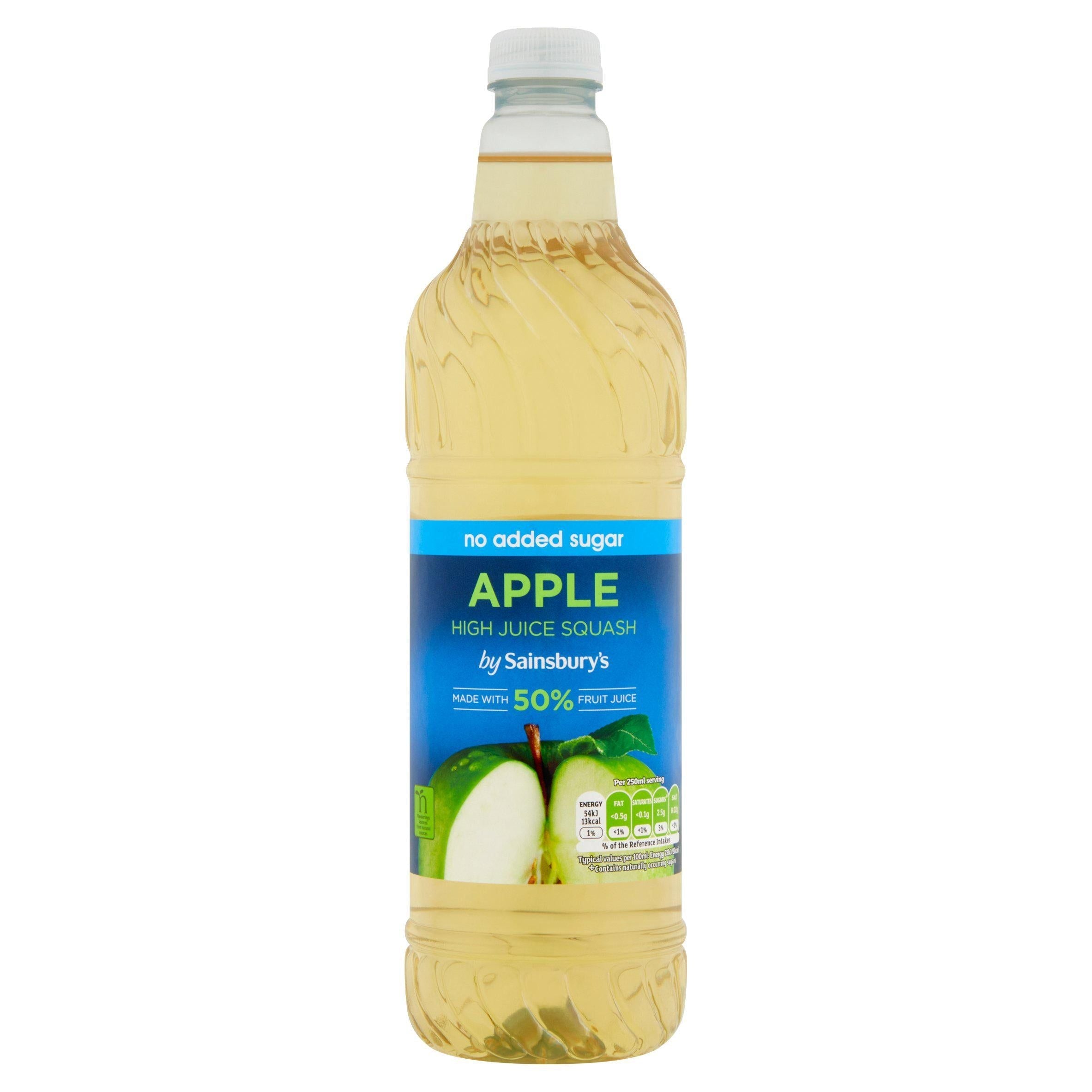 Sainsbury's Apple High Juice Squash, No Added Sugar 1L