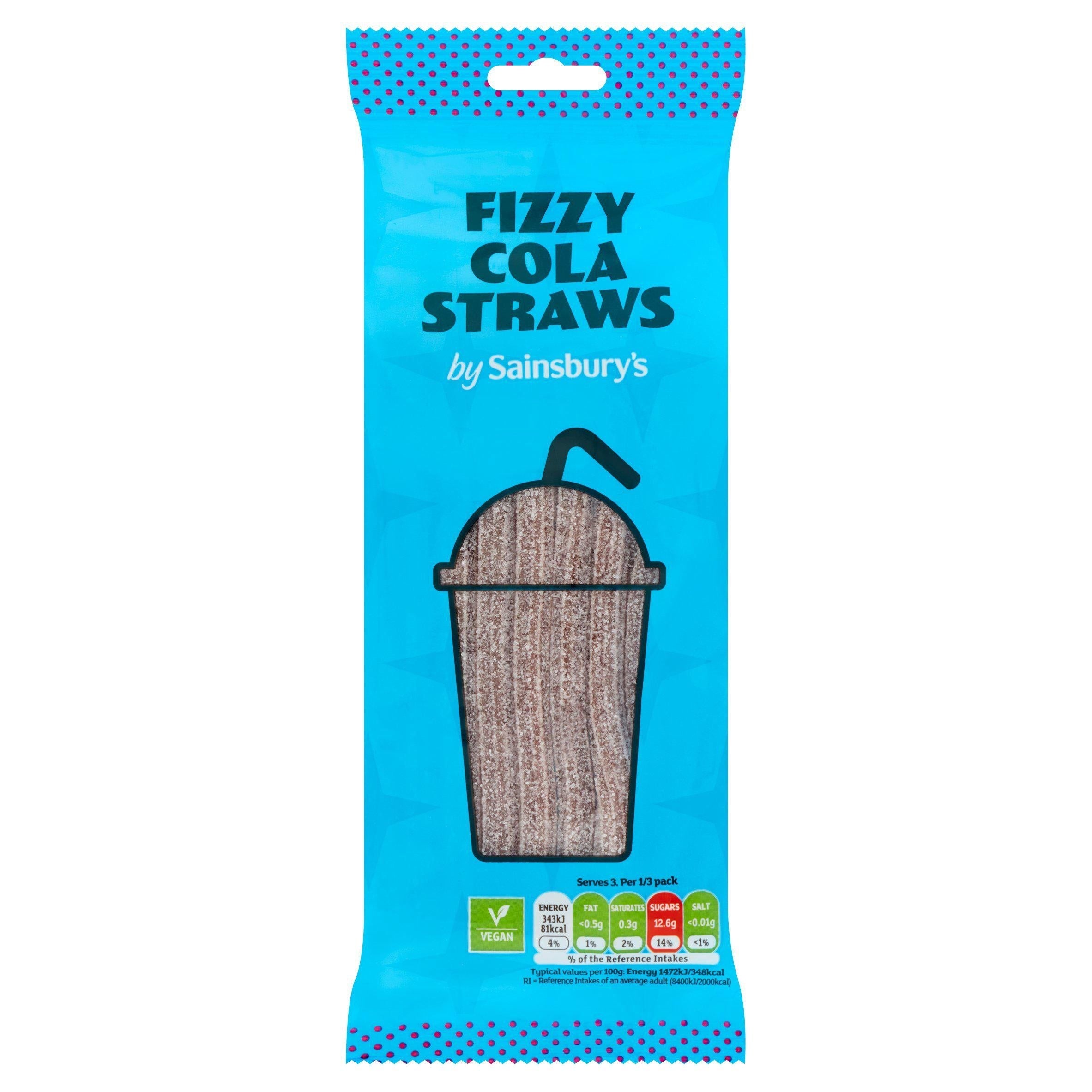 Sainsbury's Fizzy Cola Straw Sweets 70g