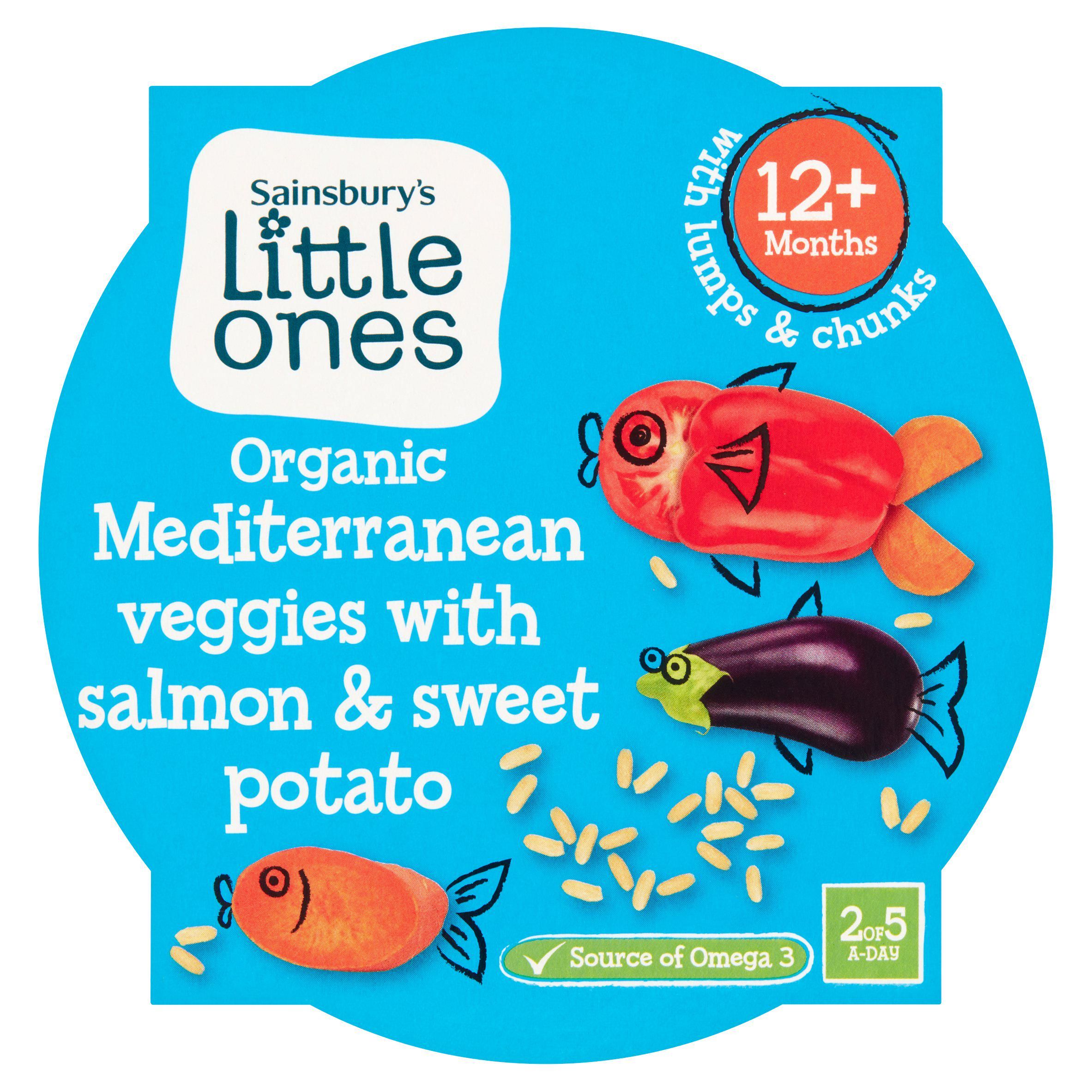 Sainsbury's Little Ones Organic Mediterranean Veggies with Salmon & Sweet Potato 12+ Months 200g