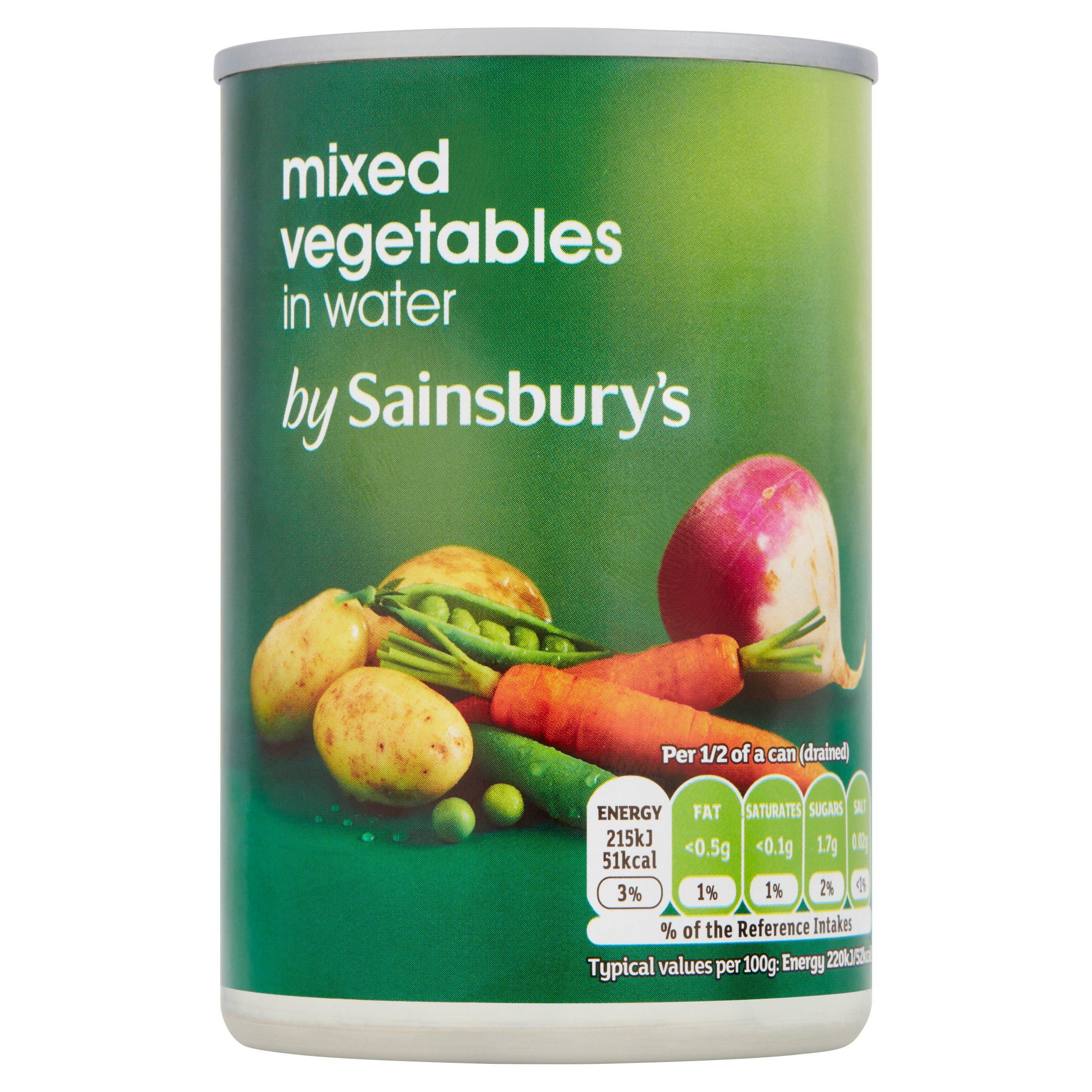 Sainsbury's Mixed Vegetables in Water 300g (195g*)