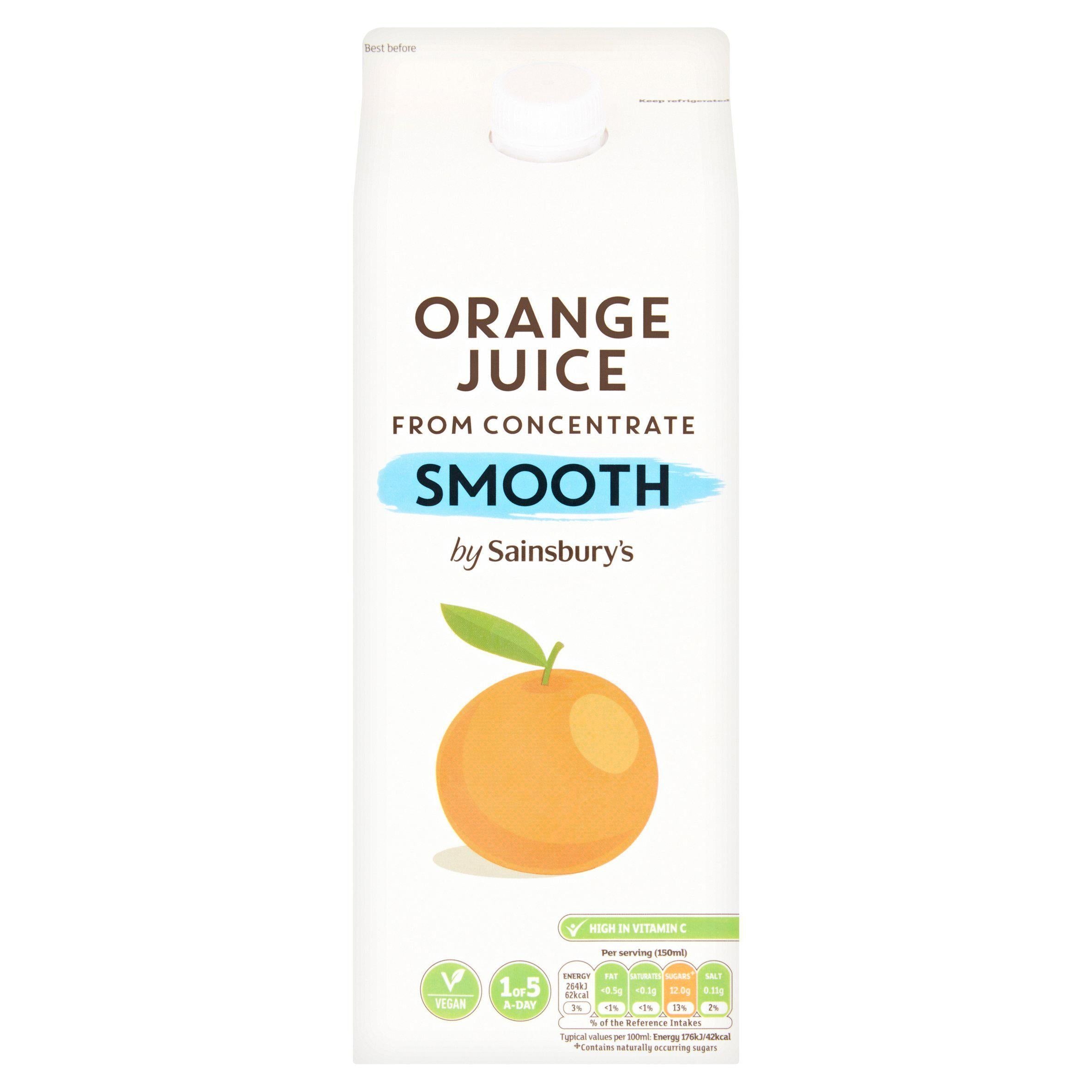 Sainsbury's Smooth Pure Orange Juice 2L