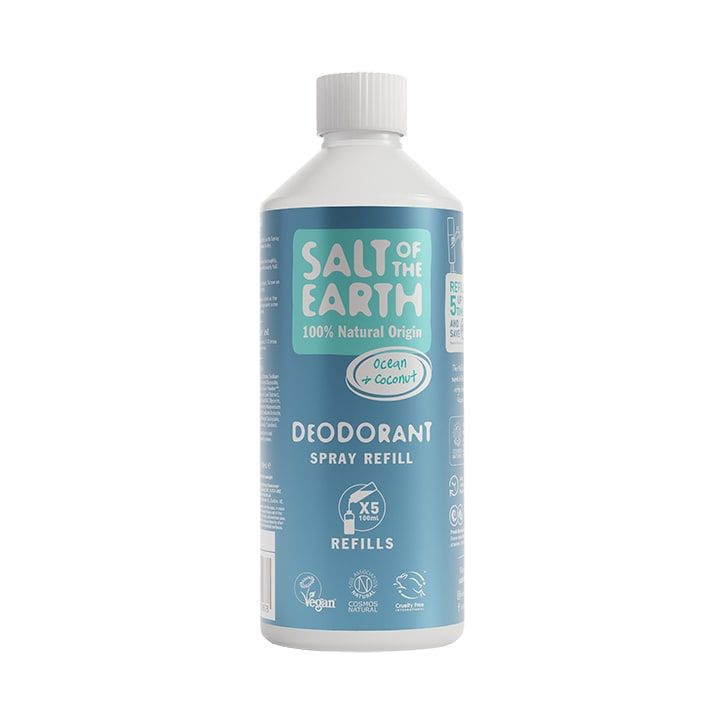 Salt of the Earth - Amber & Sandalwood Natural Deodorant Spray Refill 500ml Ocean & Coconut