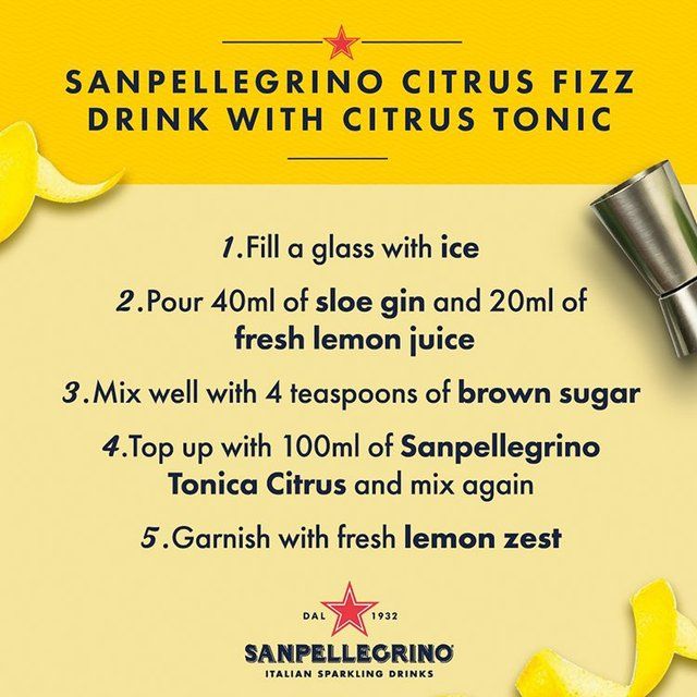 San Pellegrino Citrus Tonic Water Glass 4 x 200ml