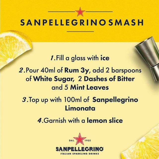 San Pellegrino Classic Taste Lemon Glass   4 x 200ml