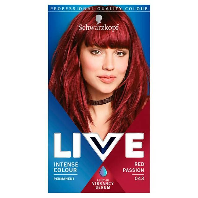 Schwarzkopf Live Intense Colour Permanent Hair Dye Red Passion 043