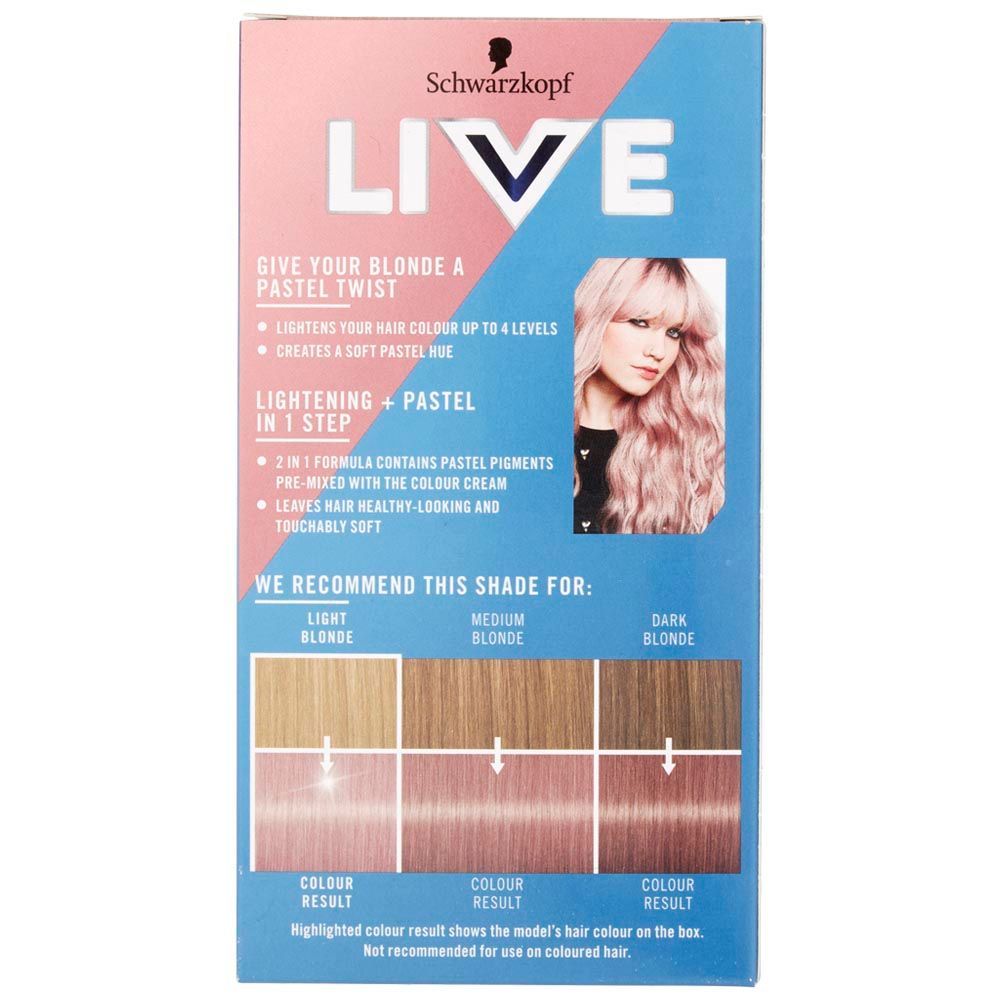 Schwarzkopf LIVE Lightener + Twist Cool Rose 101 Permanent Hair Dye