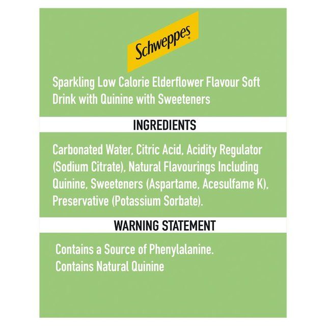 Schweppes Slimline Elderflower Tonic Water 1L