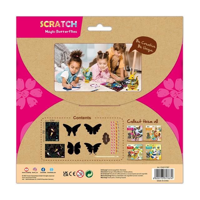 Scratch Art Butterfly 6 per pack