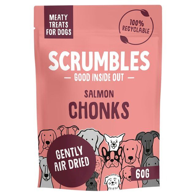 Scrumbles Dog Treats Meaty Salmon Chonks 60g