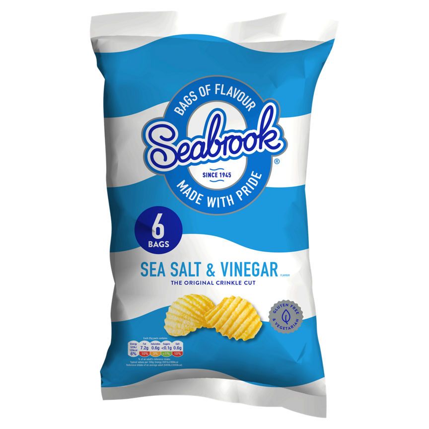 Seabrook Crinkle Cut Salt & Vinegar Multipack Crisps