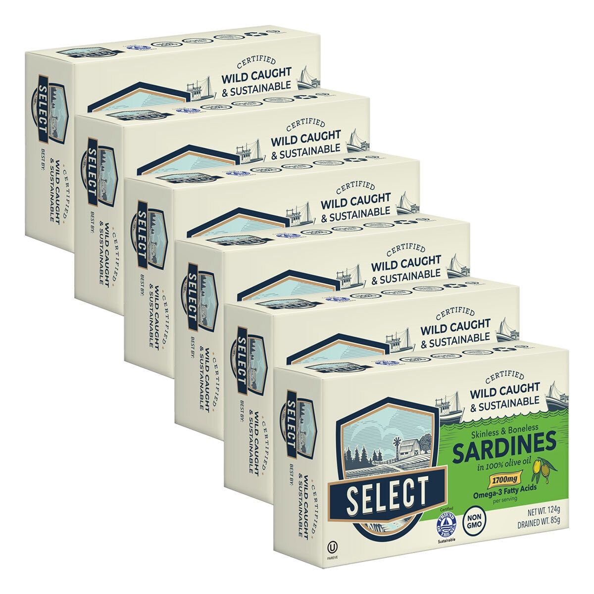 Select Sardines in Olive Oil, 6 x 125g