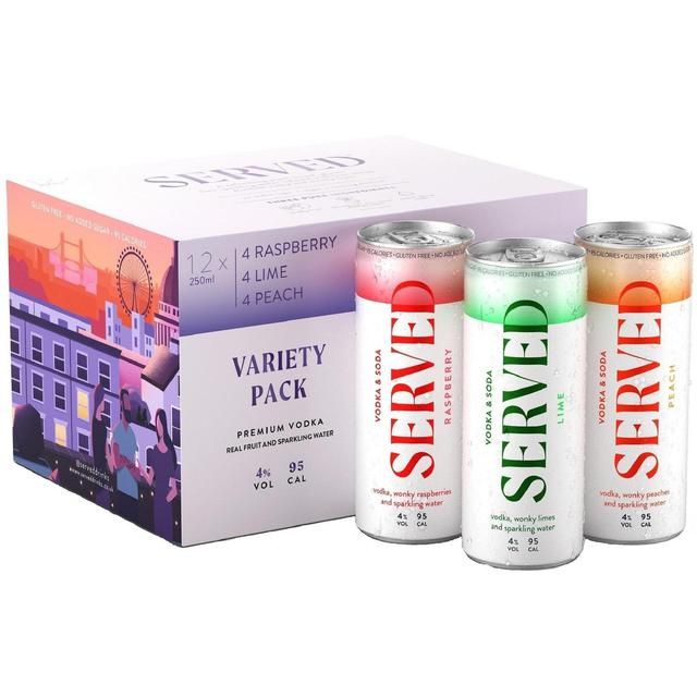 Served Hard Seltzer Variety Pack 12 x 250ml