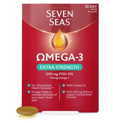 Seven Seas Omega-3 Fish Oil Extra Strength with Vitamin D 30 Capsules