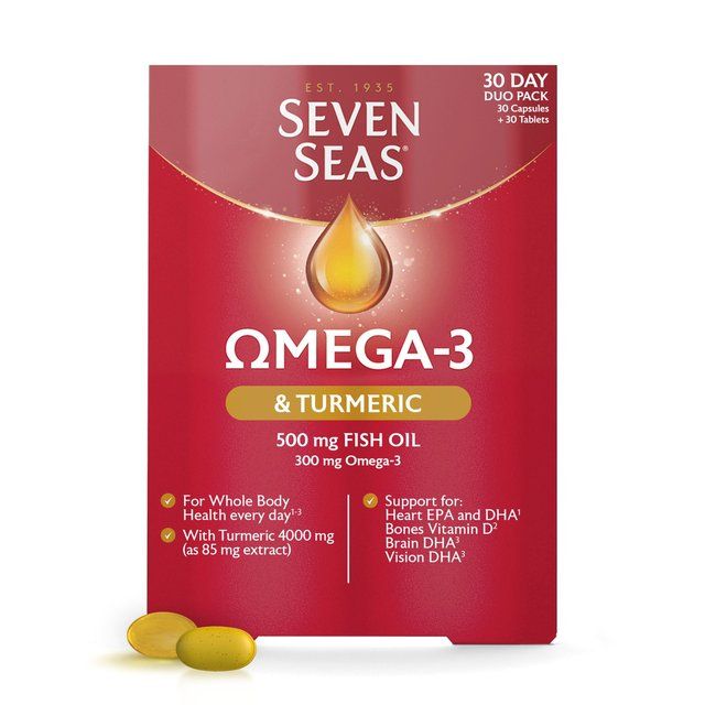 Seven Seas Omega-3 Fish Oil & Turmeric with Vitamin D 30 Day Duo Pack 60 per pack