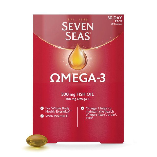 Seven Seas Omega-3 Fish Oil with Vitamin D 30 Capsules 30 per pack