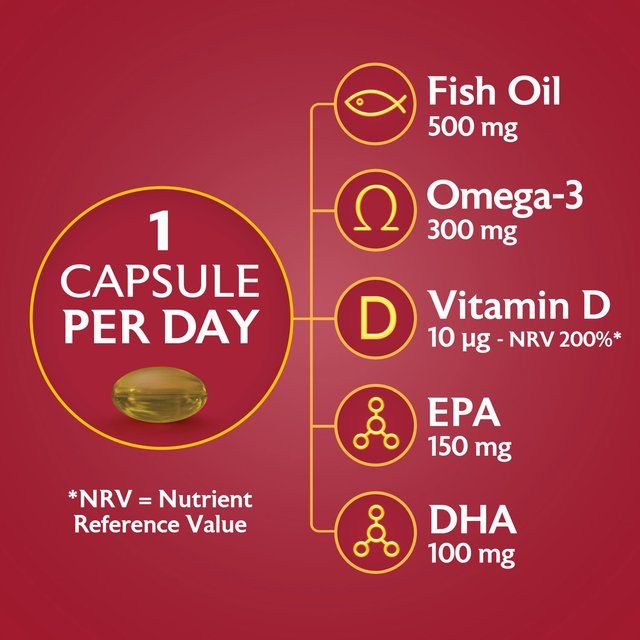 Seven Seas Omega-3 Fish Oil with Vitamin D 30 Capsules 30 per pack