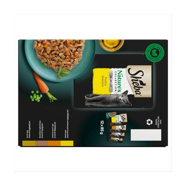 Sheba Adult Wet Cat Pouches Natures Collection Poultry in Jelly 12 x 85g