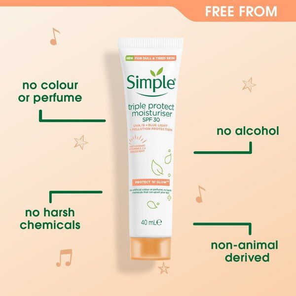 Simple Protect 'N' Glow Triple Protect Moisturiser Spf 30