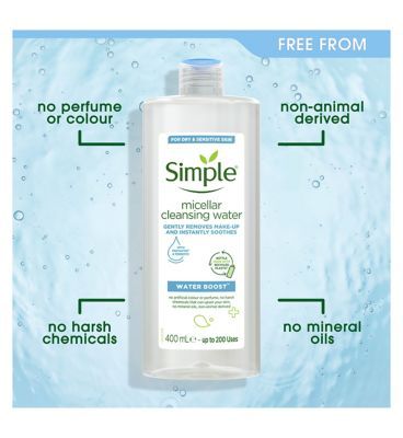 Simple Water Boost Micellar Cleansing Water Sensitive Skin 400ml
