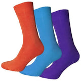 Simply s Mens Bamboo Socks (Pack Of 3) (UK 6-11) Orange/Blue/Purple / 20.0G