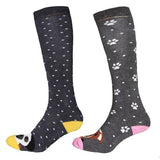 Simply s Womens Dogs Welly Socks (Pack Of 2) (UK 4-7) Grey/Charcoal / 1EA