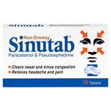 Sinutab Non-Drowsy Cold & Flu Tablets 15s