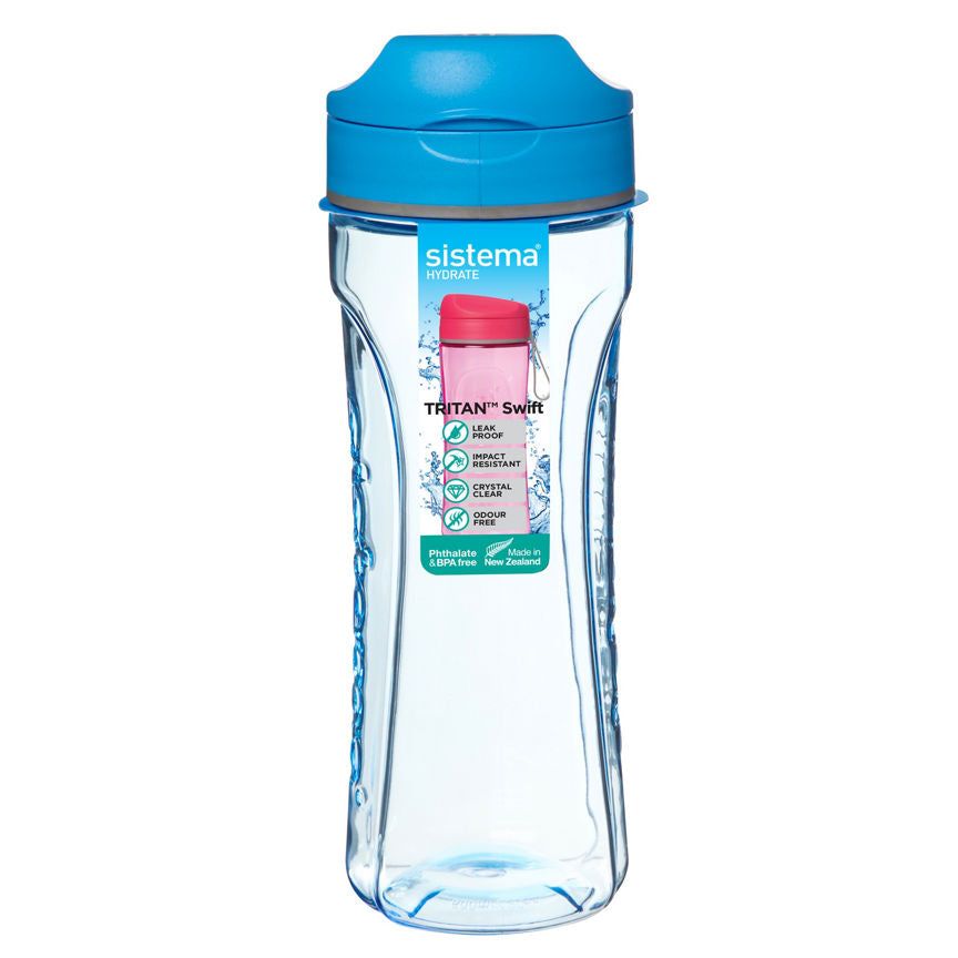 Sistema Hydrate 600ml Tritan Swift Bottle (Colours Vary)